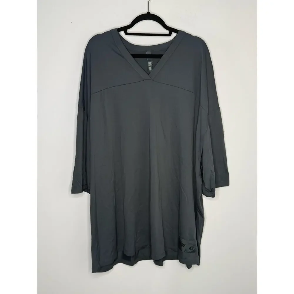 Nike Skims Airy Dark Teal Oversized V-Neck T-shirt Sz 4X Plus Active Athleisure